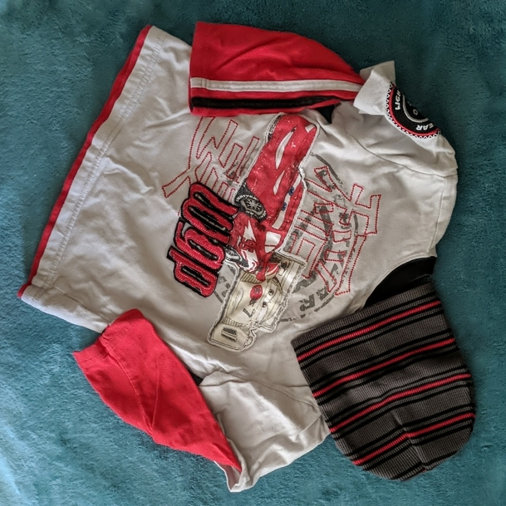 Disney Cars Long Sleeve T-shirt with Beanie